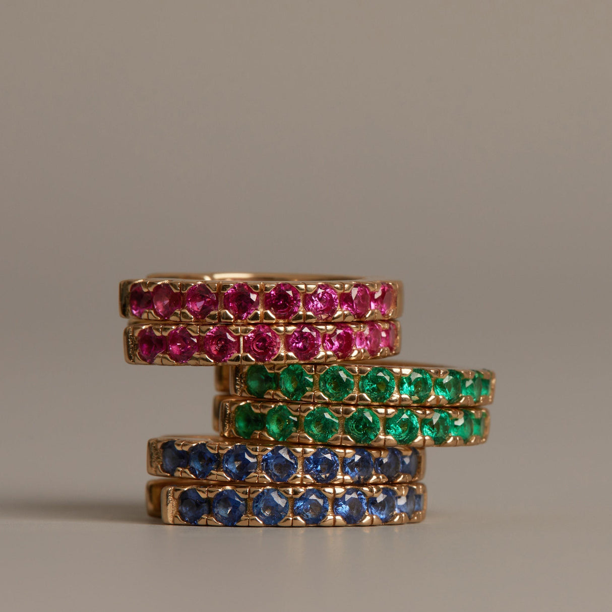 Lab Grown Blue Sapphire Huggie Earrings