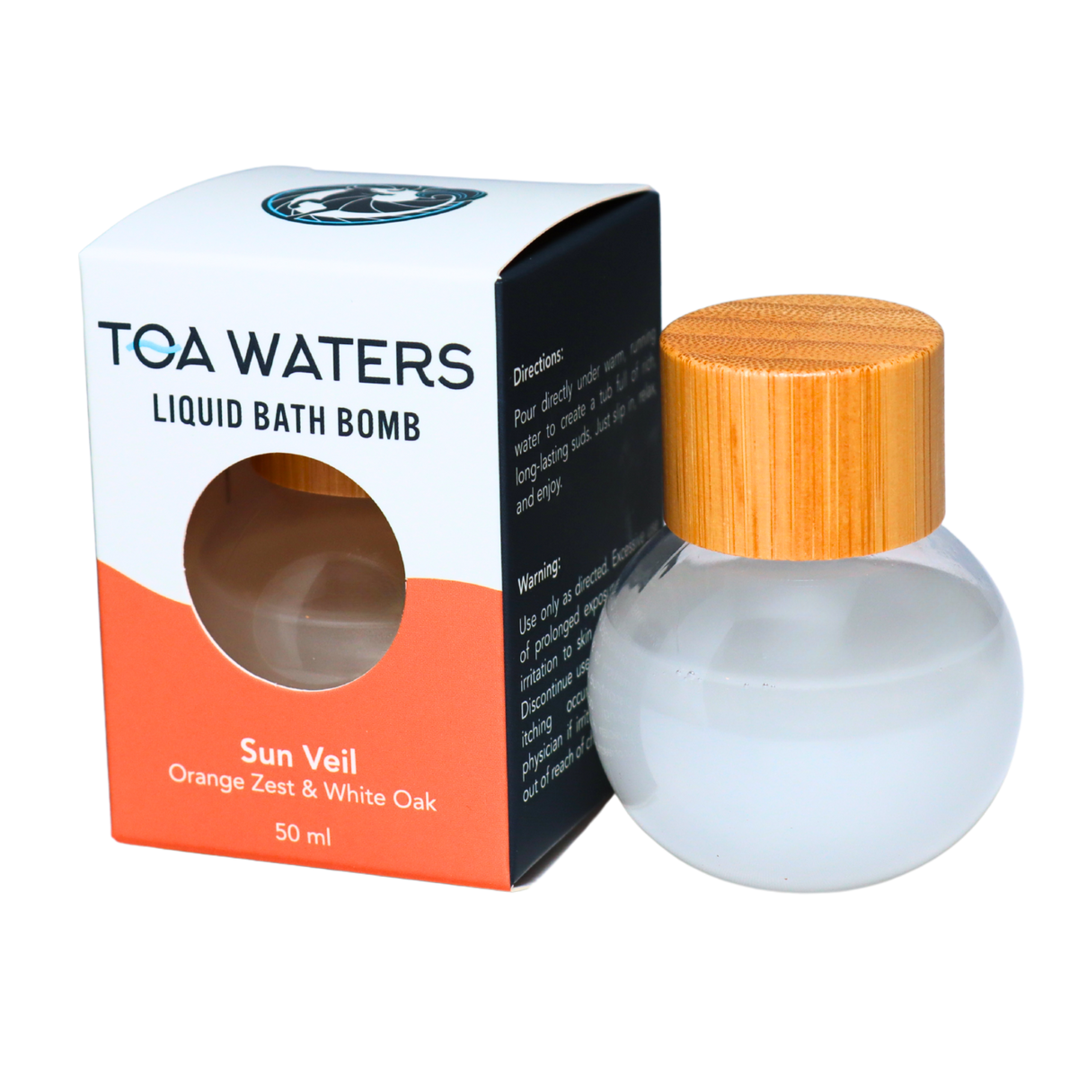 Sun Veil Liquid Bath Bomb - Orange Zest and White Oak