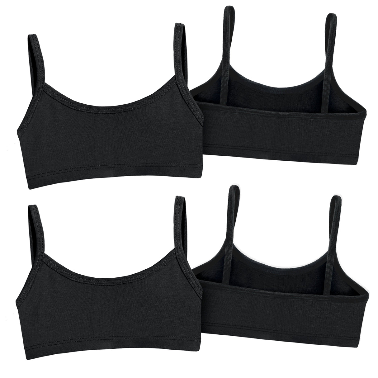 Soft Cotton Training Bra 2 Pack | Black/Black