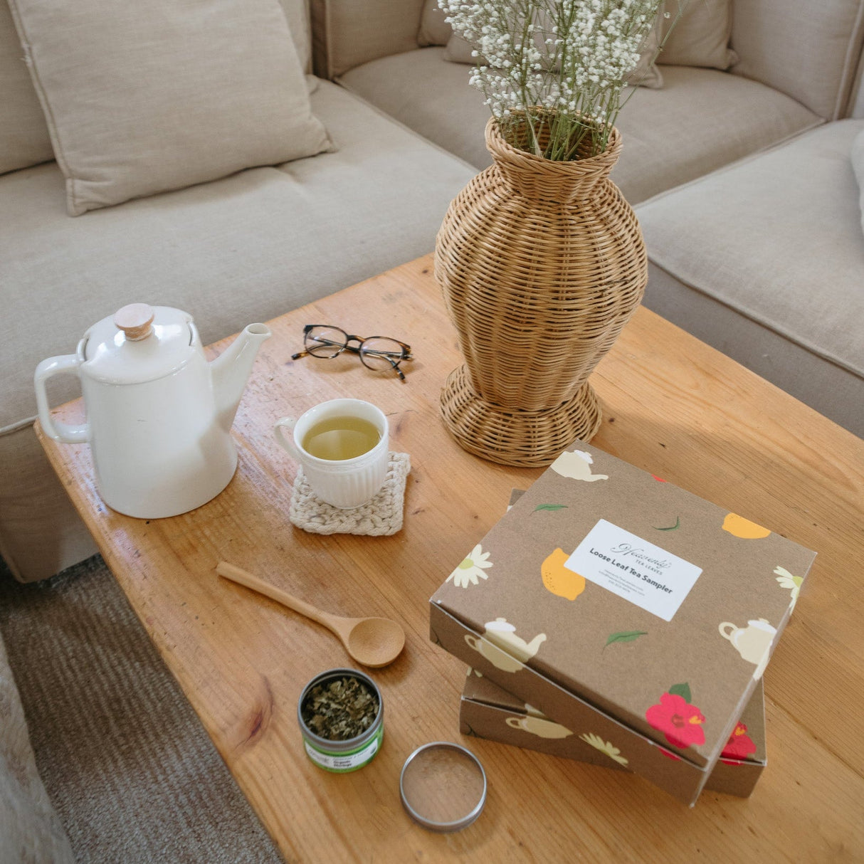 Organic Assorted 9 Loose Leaf Tea Sampler Gift Box
