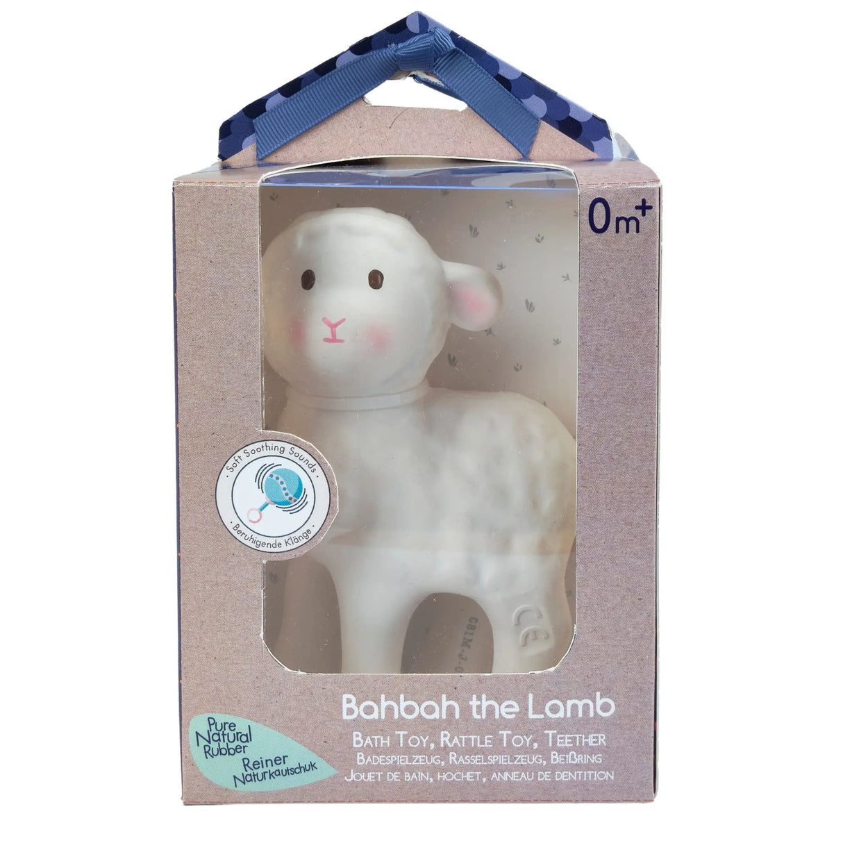 Lamb Organic Rubber Teether, Rattle & Bath Toy