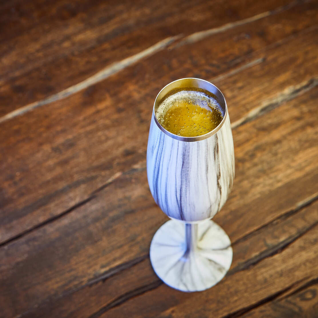 Stainless Steel Champagne Flute , Marble