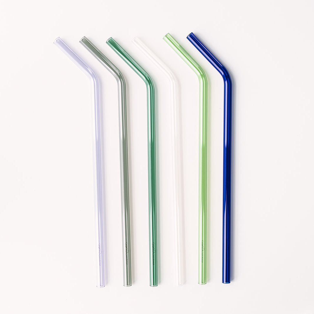 Tumbler 12" Glass Straw Set - Seaglass