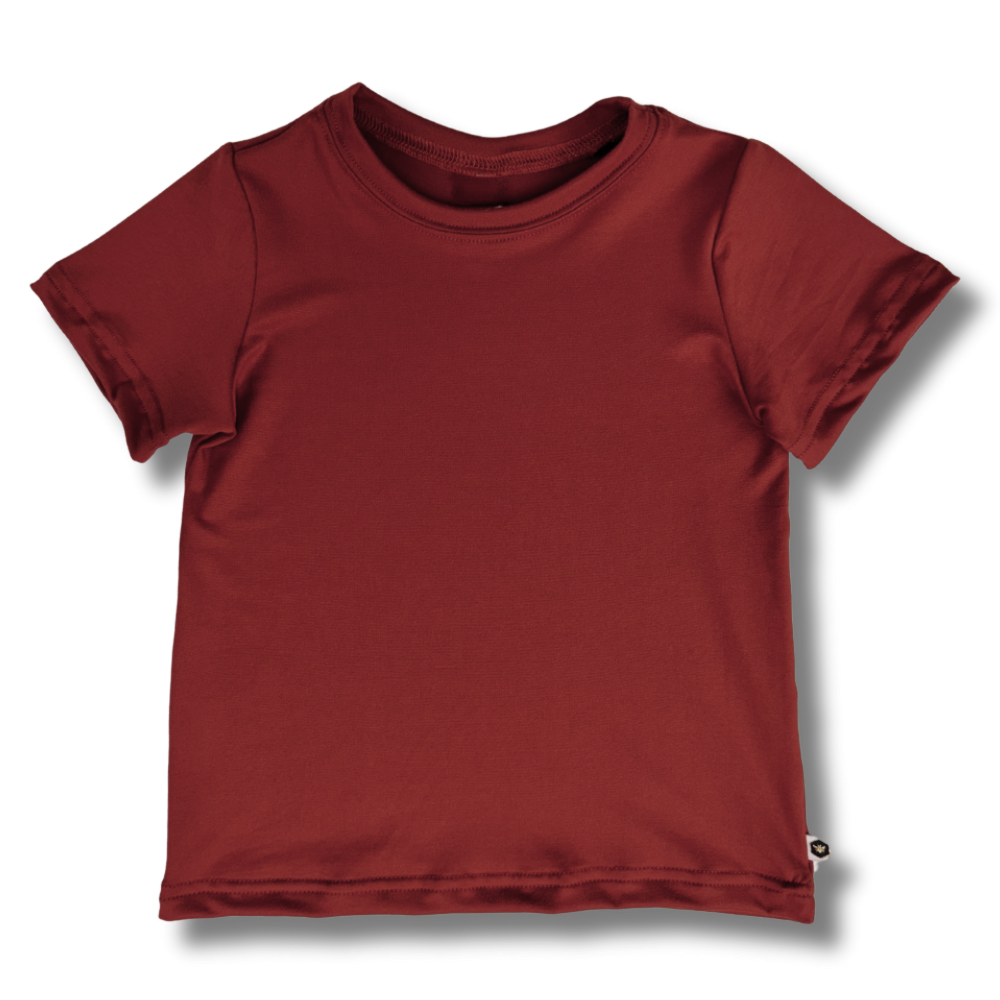 Bamboo Short Sleeve Crew Neck Tee in Brick