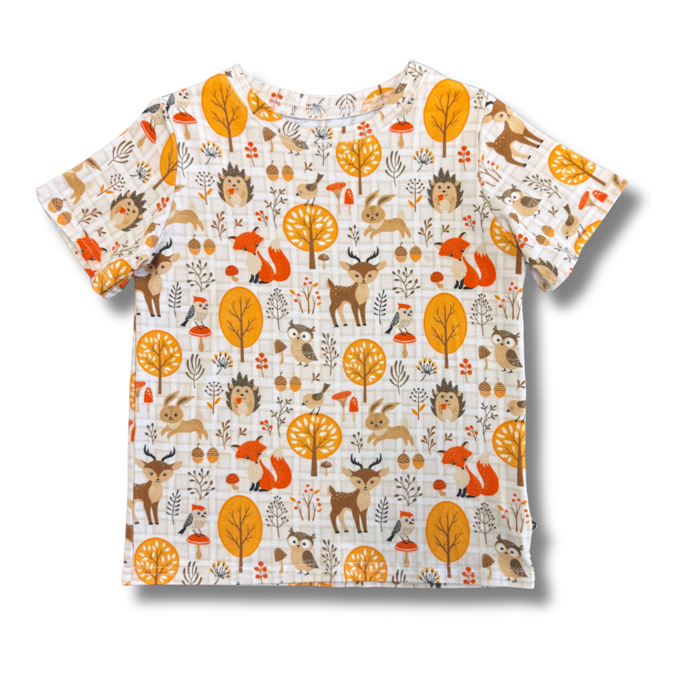 Bamboo Short Sleeve Crew Neck Tee in Autumn Acres