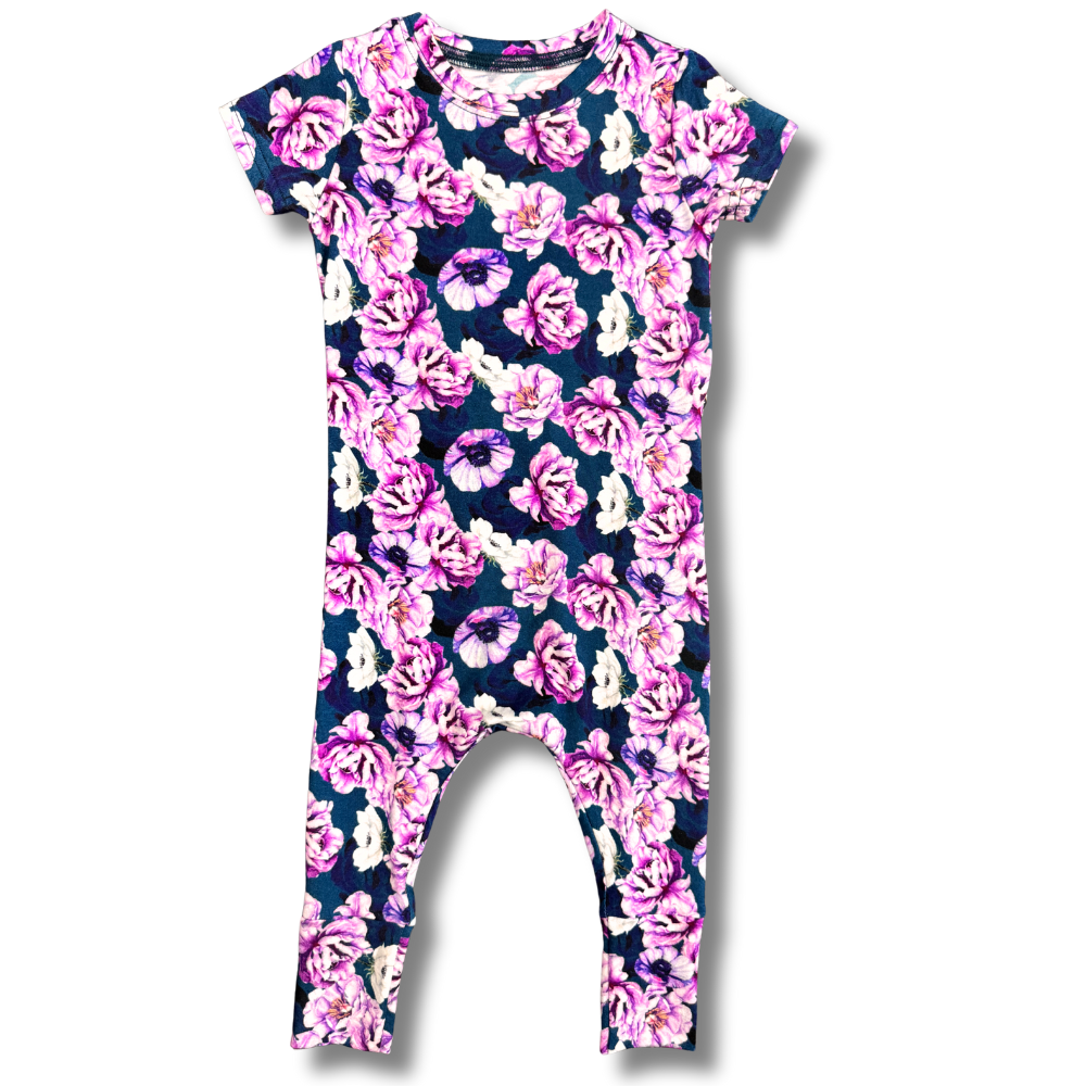 Bamboo Short Sleeve Romper in Adele