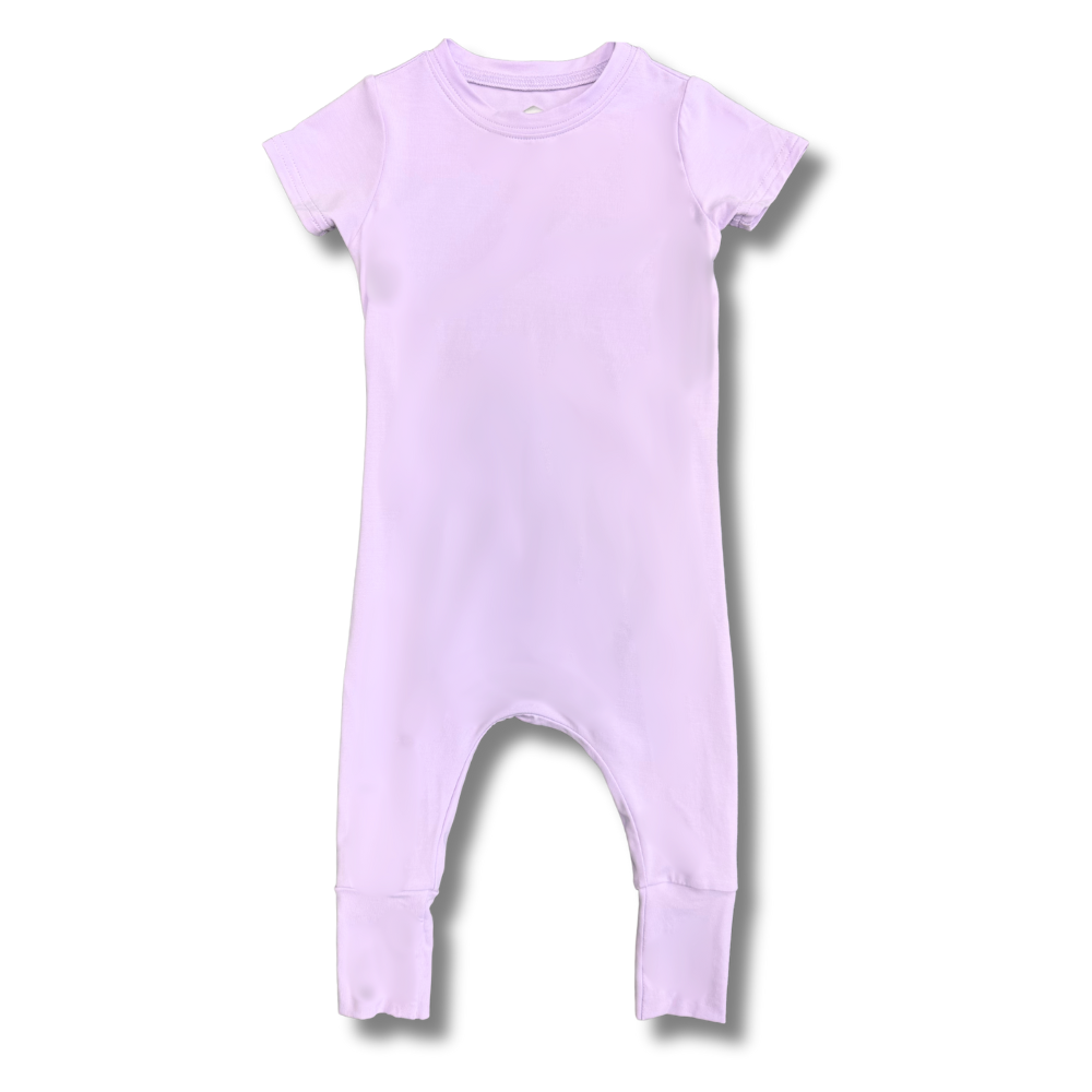 Bamboo Short Sleeve Romper in Lilac
