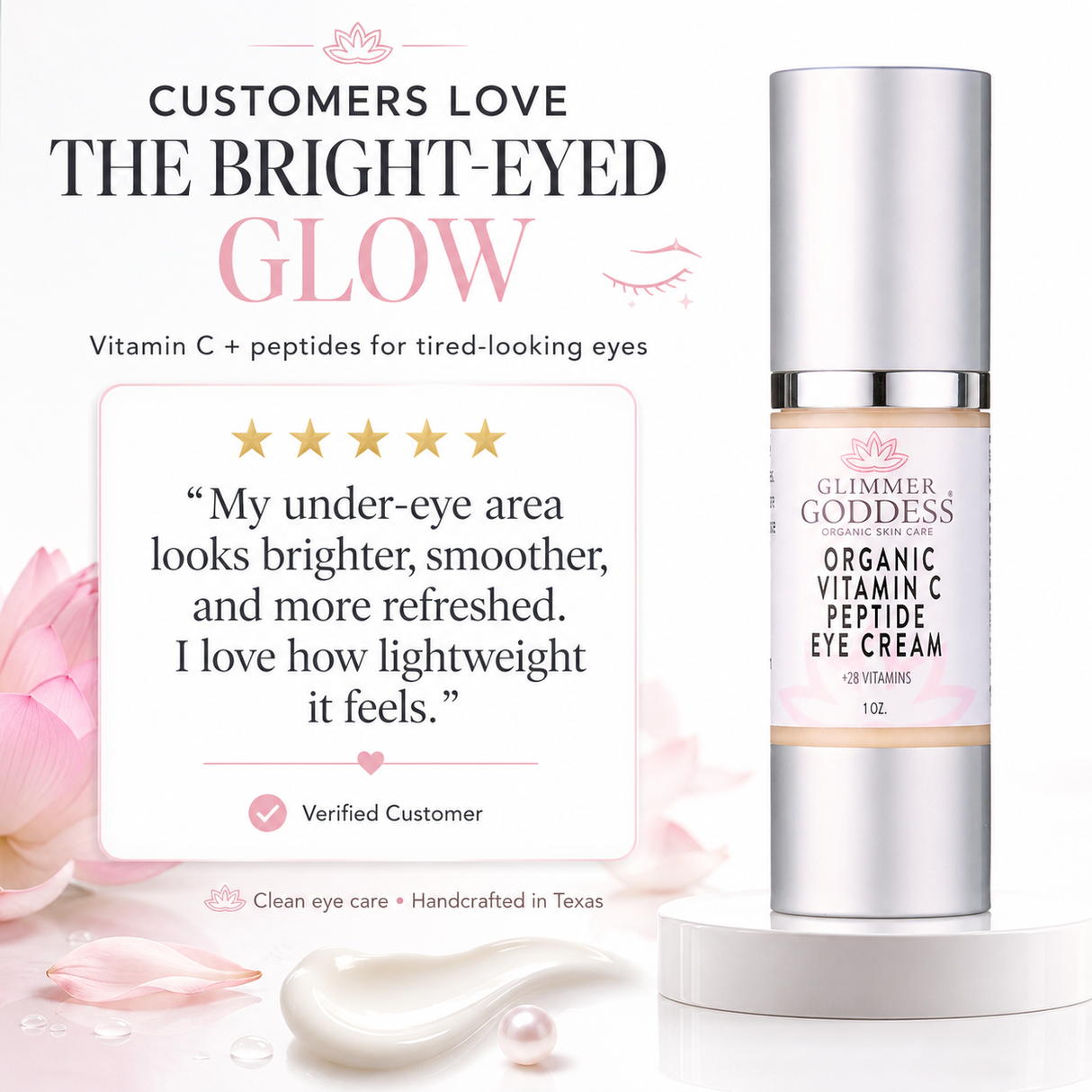 Organic Vitamin C Eye Serum For Dark Circles, Puffiness & Under-Eye Bags