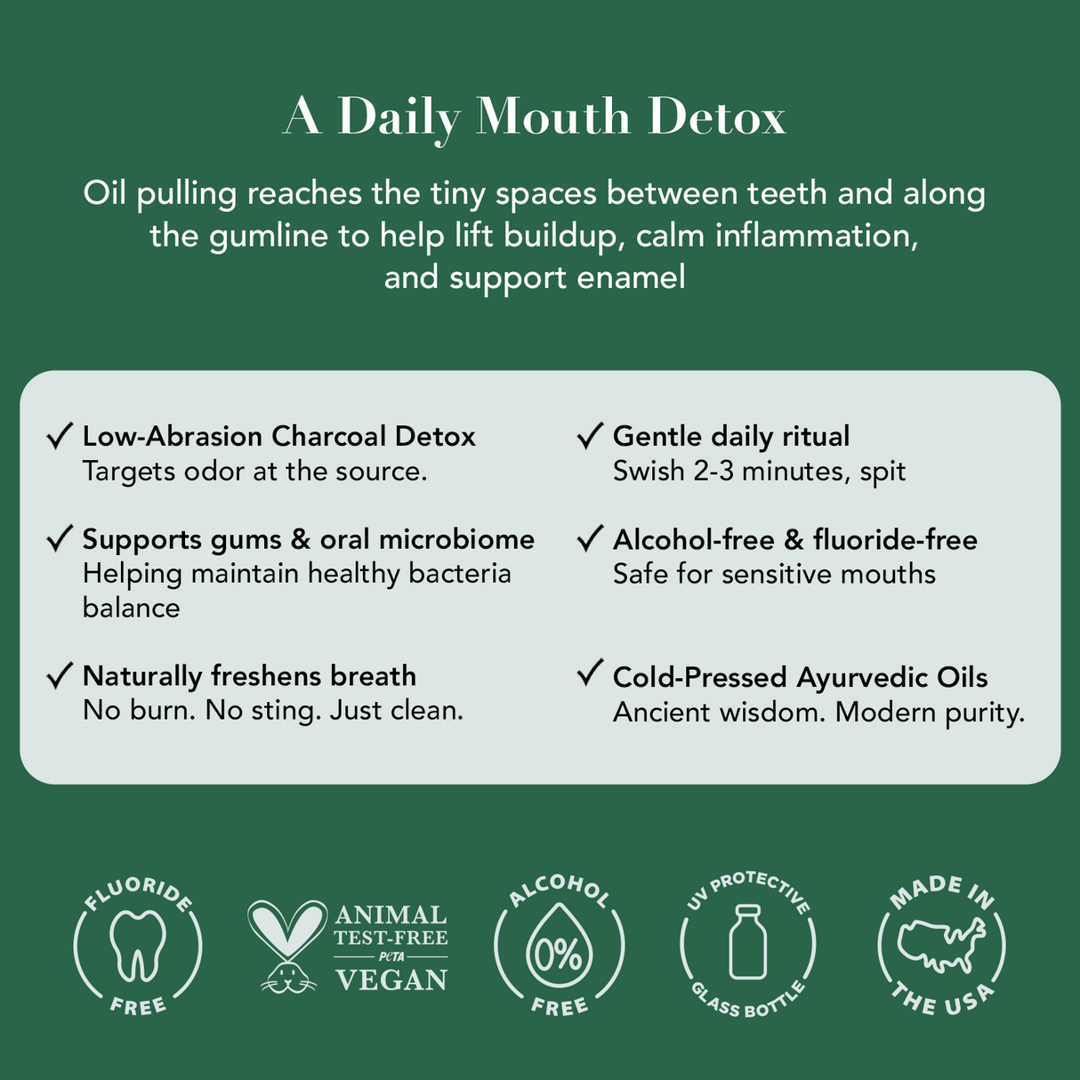 Terra & Co.® Oil Pulling Bundle – Gentle Green + Brilliant Black | Ayurvedic Detox, Enamel Protection & Whitening