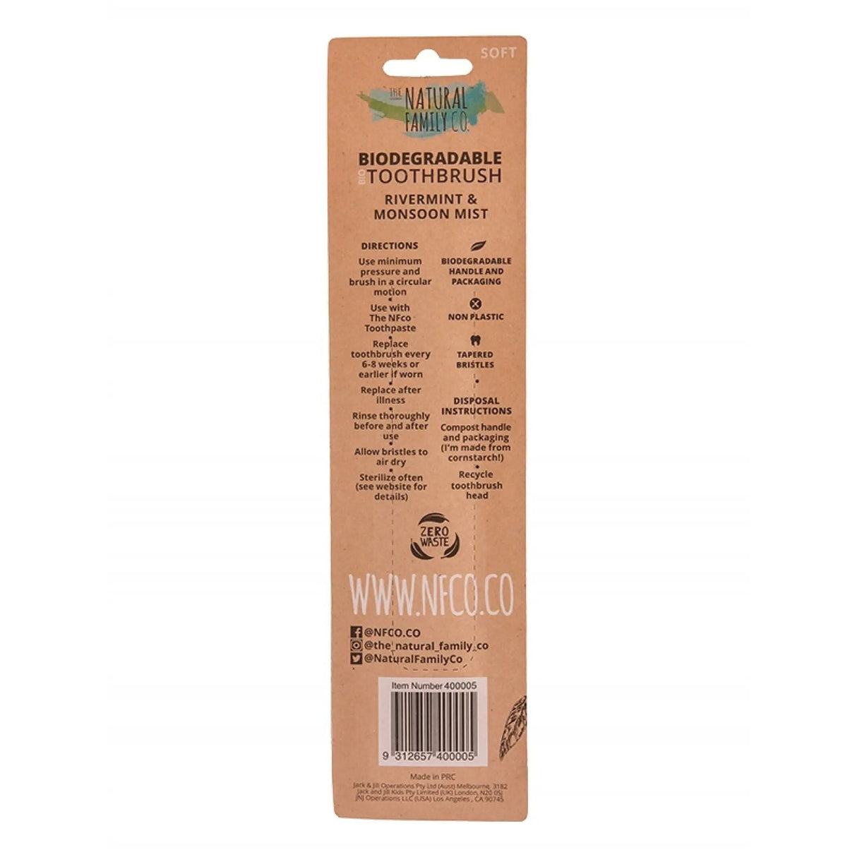 Biodegradable Toothbrush Pack of 2