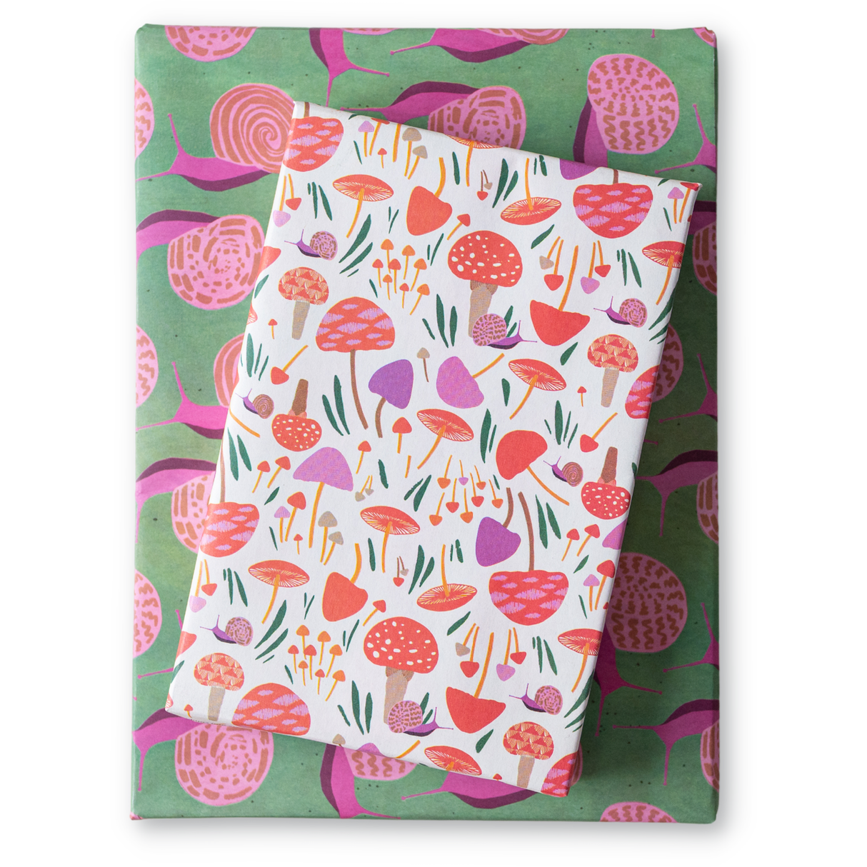 Mushrooms/Snails • Double-Sided Eco Wrapping Paper (Everyday Edition)