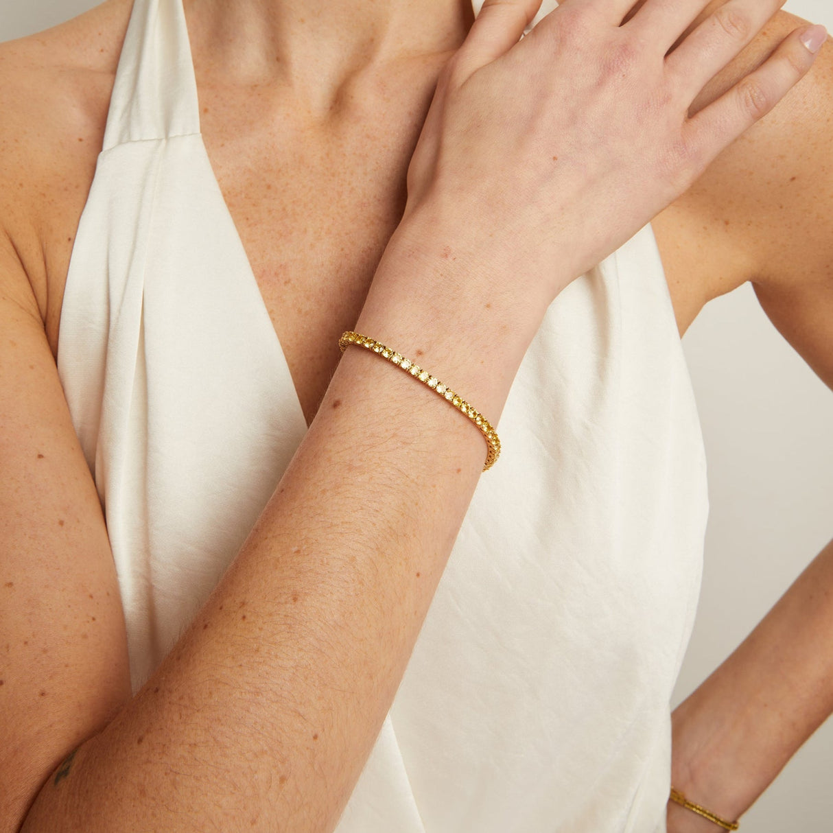 Lab Grown Citrine Tennis Bracelet