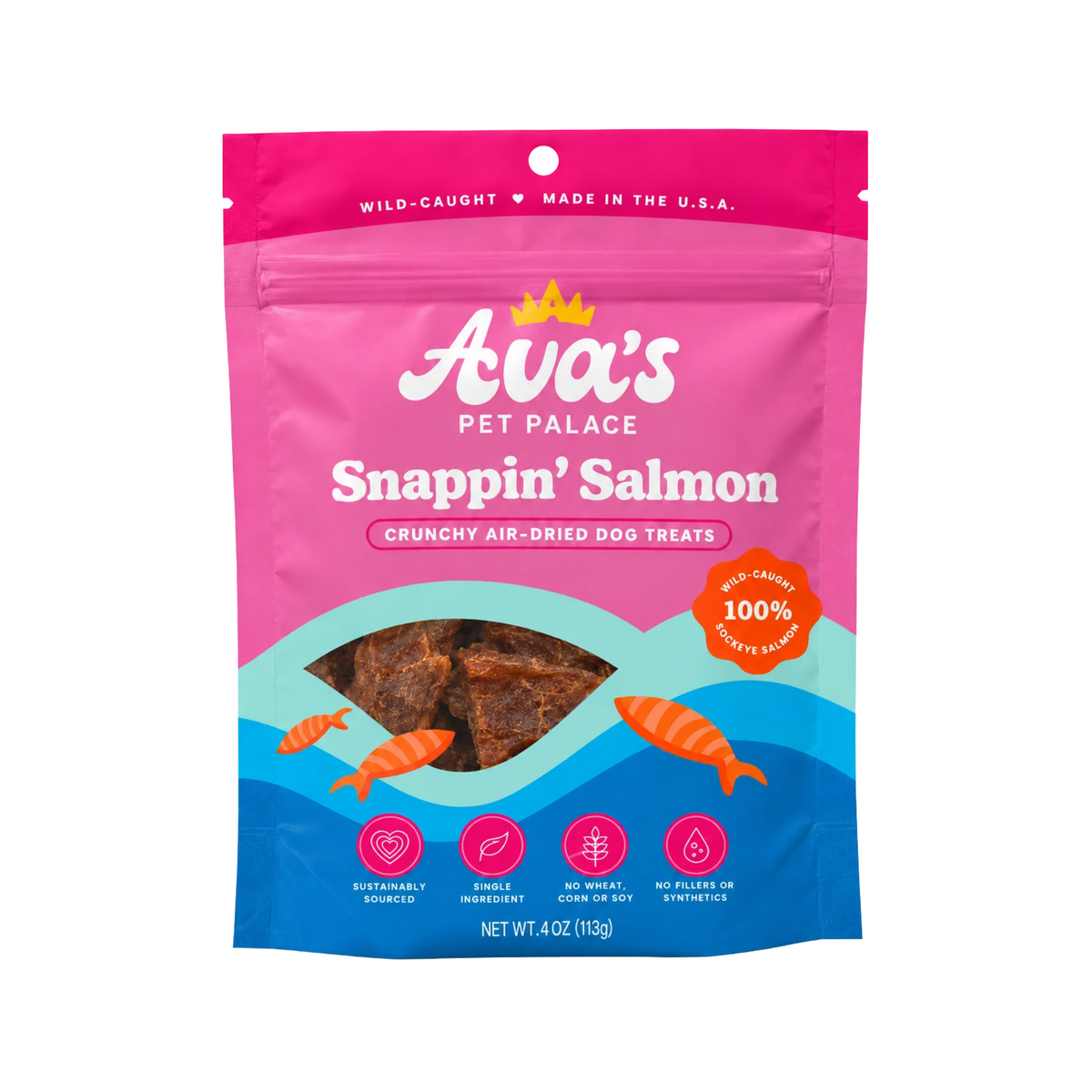 Crunchy Jerky Dog Treats - Snappin' Salmon