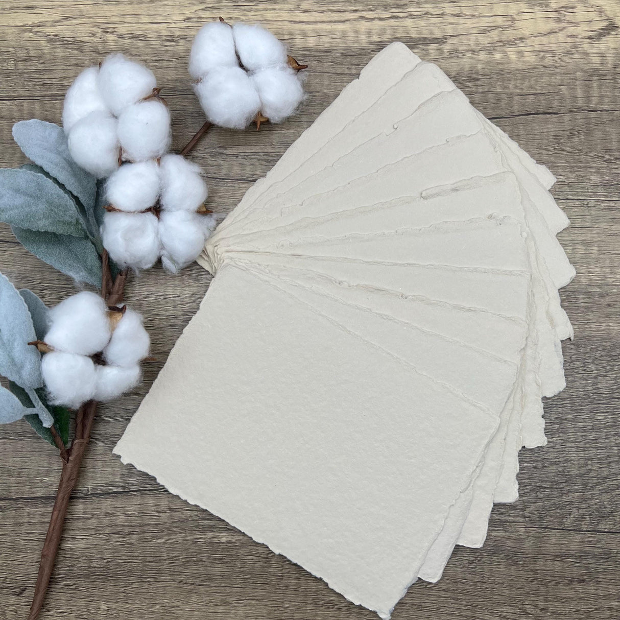 Beige Handmade Cotton Paper (Set of 10)
