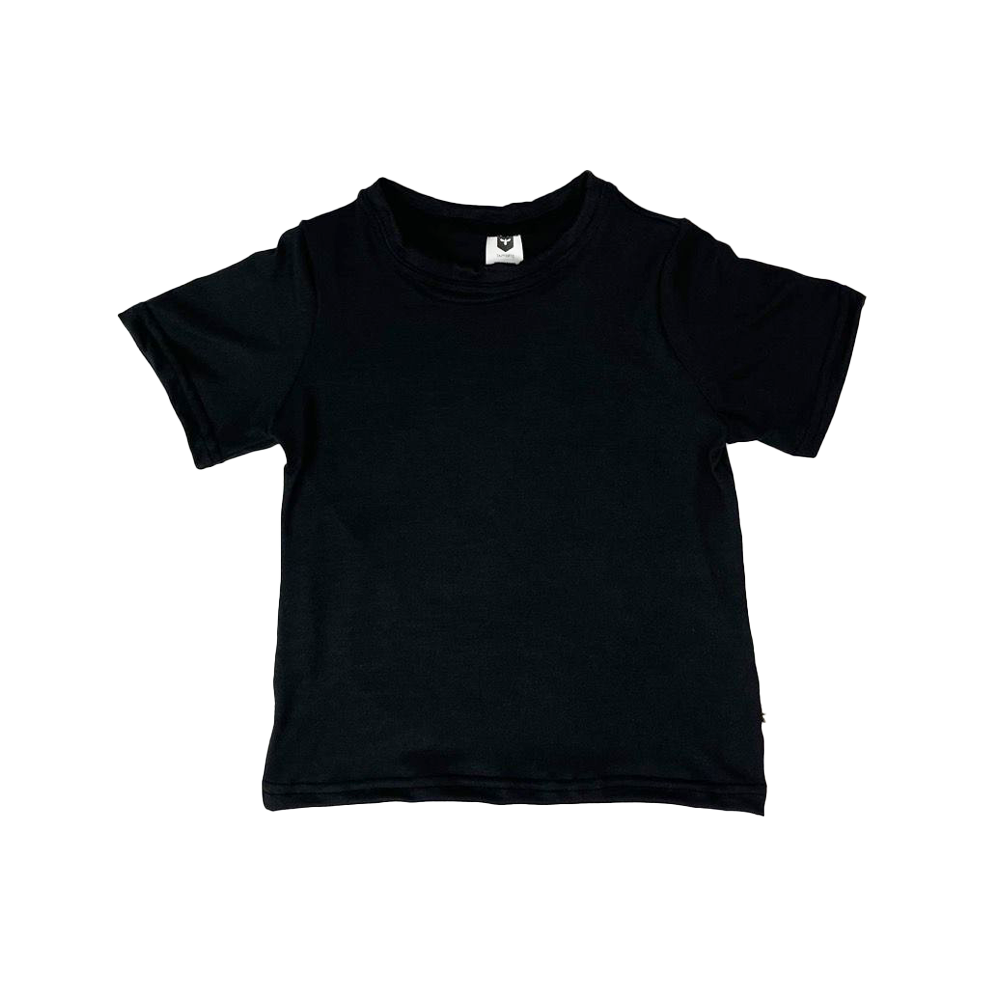Bamboo Short Sleeve Crew Neck Tee in Black
