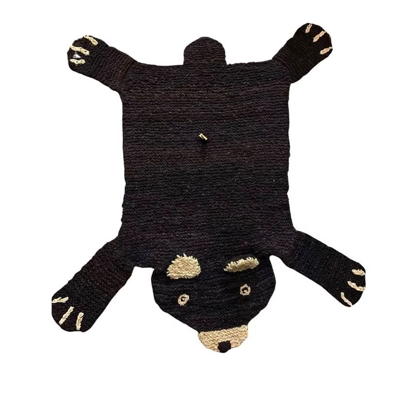 Organic Wool Play Mat + Nursery Rug | Brown Bear