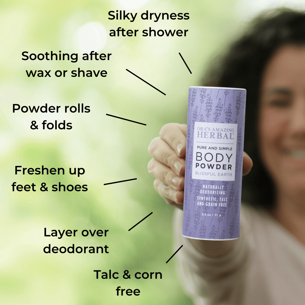 Talc Free Body Powder, Blissful Earth Lavender Scent
