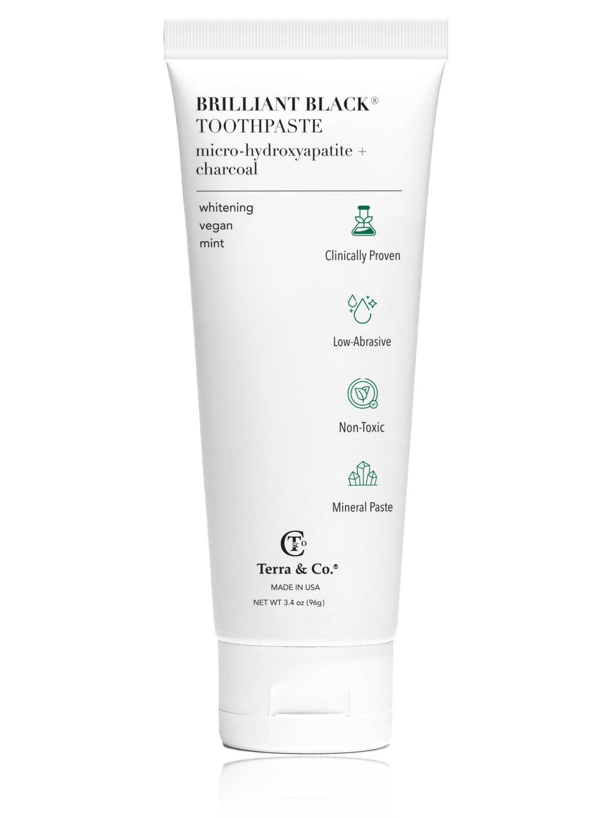 Brilliant Black® Toothpaste | Fluoride-Free Activated Charcoal Whitening – Terra & Co.