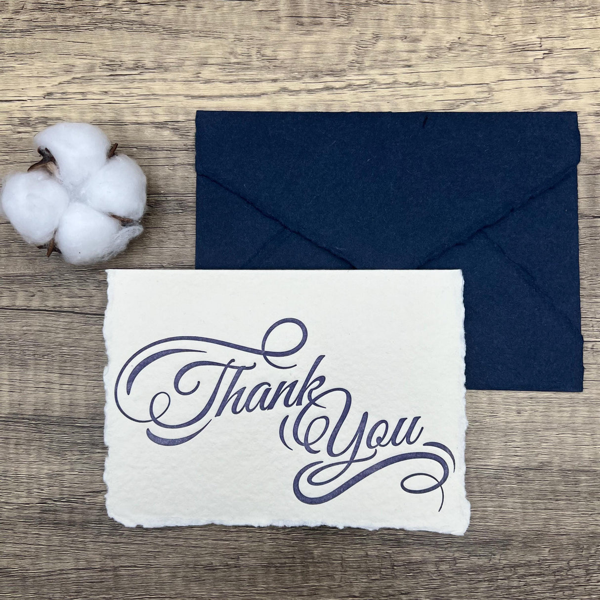 Set of 10 Letterpress Thank You Cards