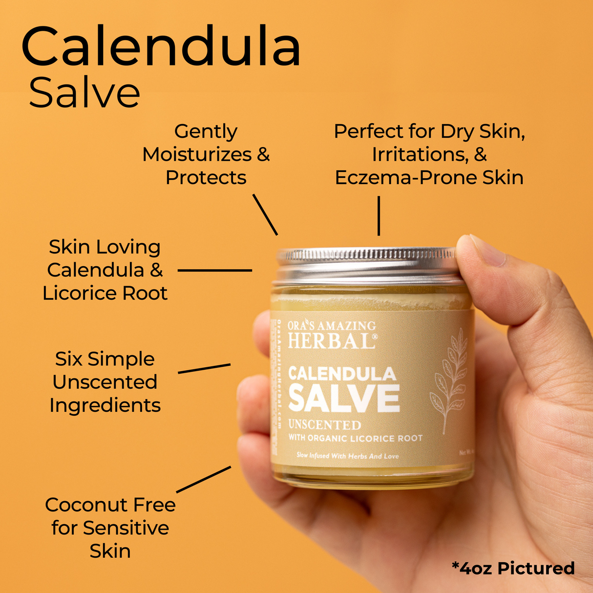 Calendula Salve with Castor Oil and Licorice Root