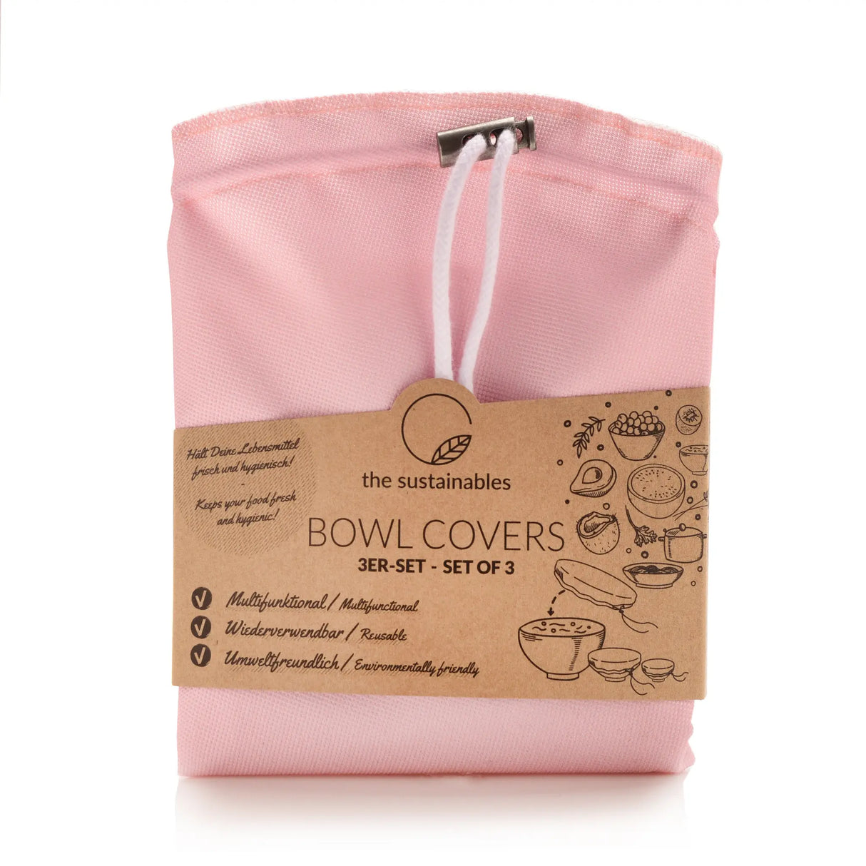 Re-Usable Covers, Set of 3 (Small, Med, Large) — Soft Pink