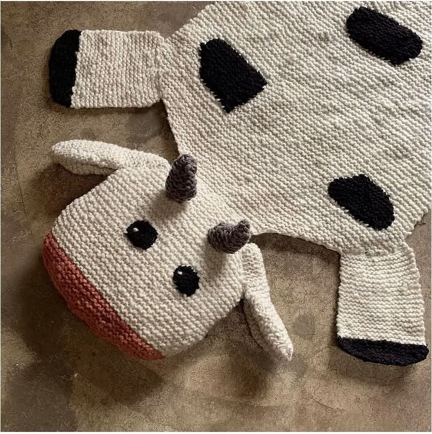 Organic Wool Play Mat + Nursery Rug | Cow