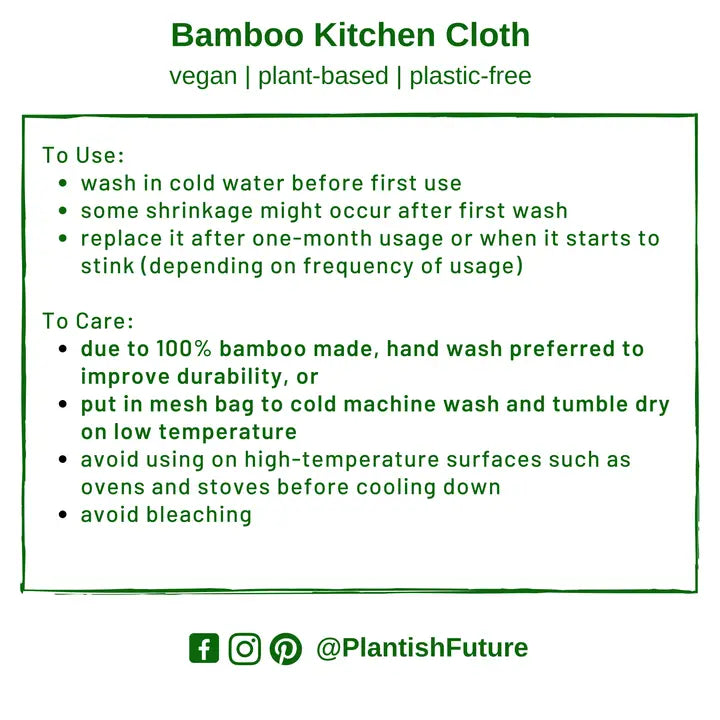Set of 3 Large Bamboo Kitchen Cloth