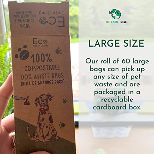 Compostable Dog Waste Bags | 1 Pack - 60 Large Bags