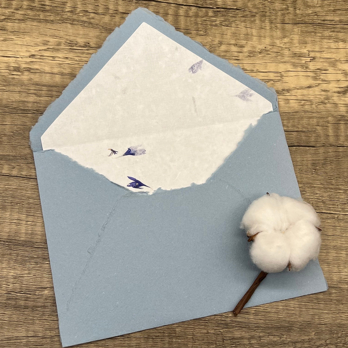 Cornflower Petal Cotton Paper Envelope Liners – Set of 10