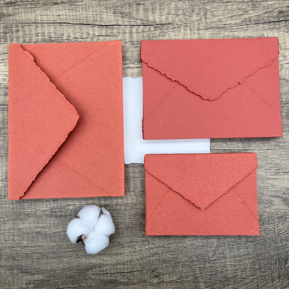 Terracotta Handmade Cotton Envelopes (Set of 10)