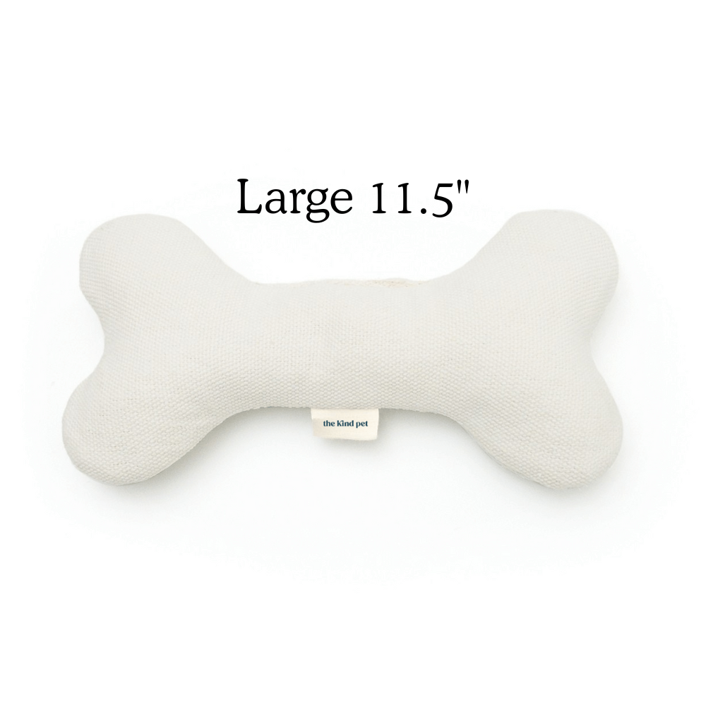 Boba & Vespa Plush Hemp Dog Bone Toy for Gentle Chewers | Soft & Squeaker Free