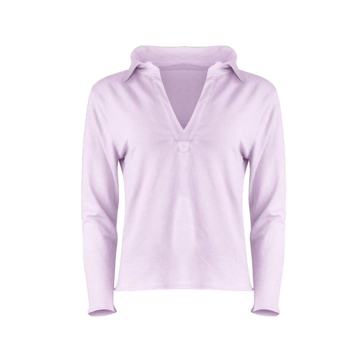 Khloe Cotton V-Neck Henley - Quartz