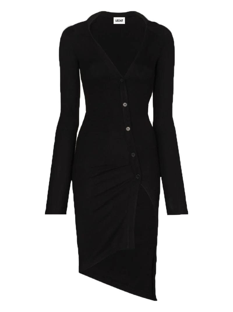 Lizzie Long Sleeve Ribbed Button Dress