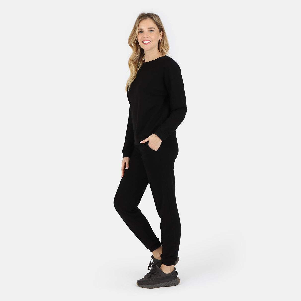 Melody Everyday Organic Cotton Pullover Sweatshirt - Black