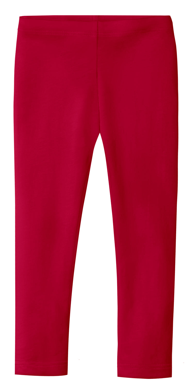 Girls Soft 100% Cotton Solid Colored Leggings | Red