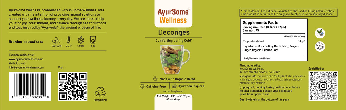Deconges Tea | Organic Holy Basil Tea Blend