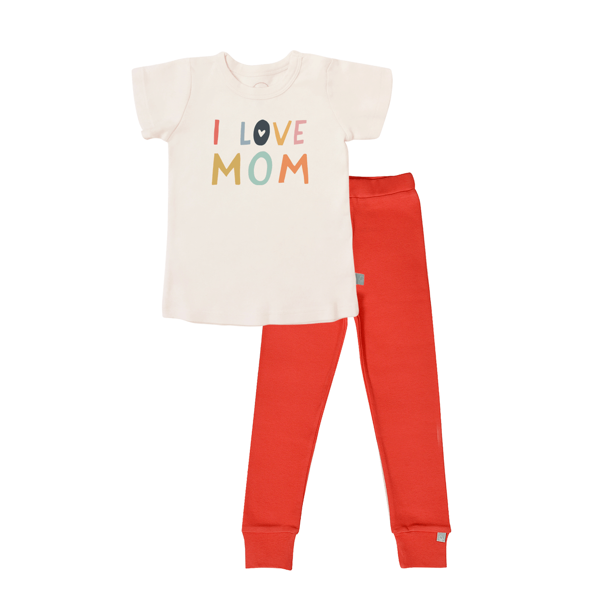 short sleeve pajama set | love mom watermelon