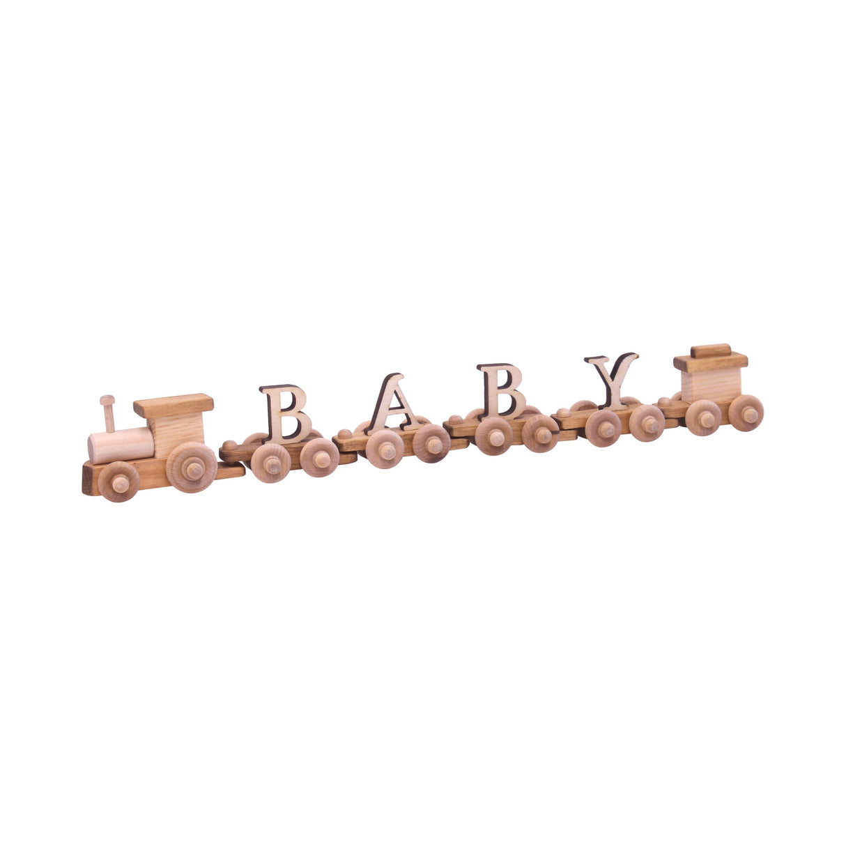 AmishToyBox.com Wooden Name Train Toy, Custom ABC Letter Train, Amish-Made