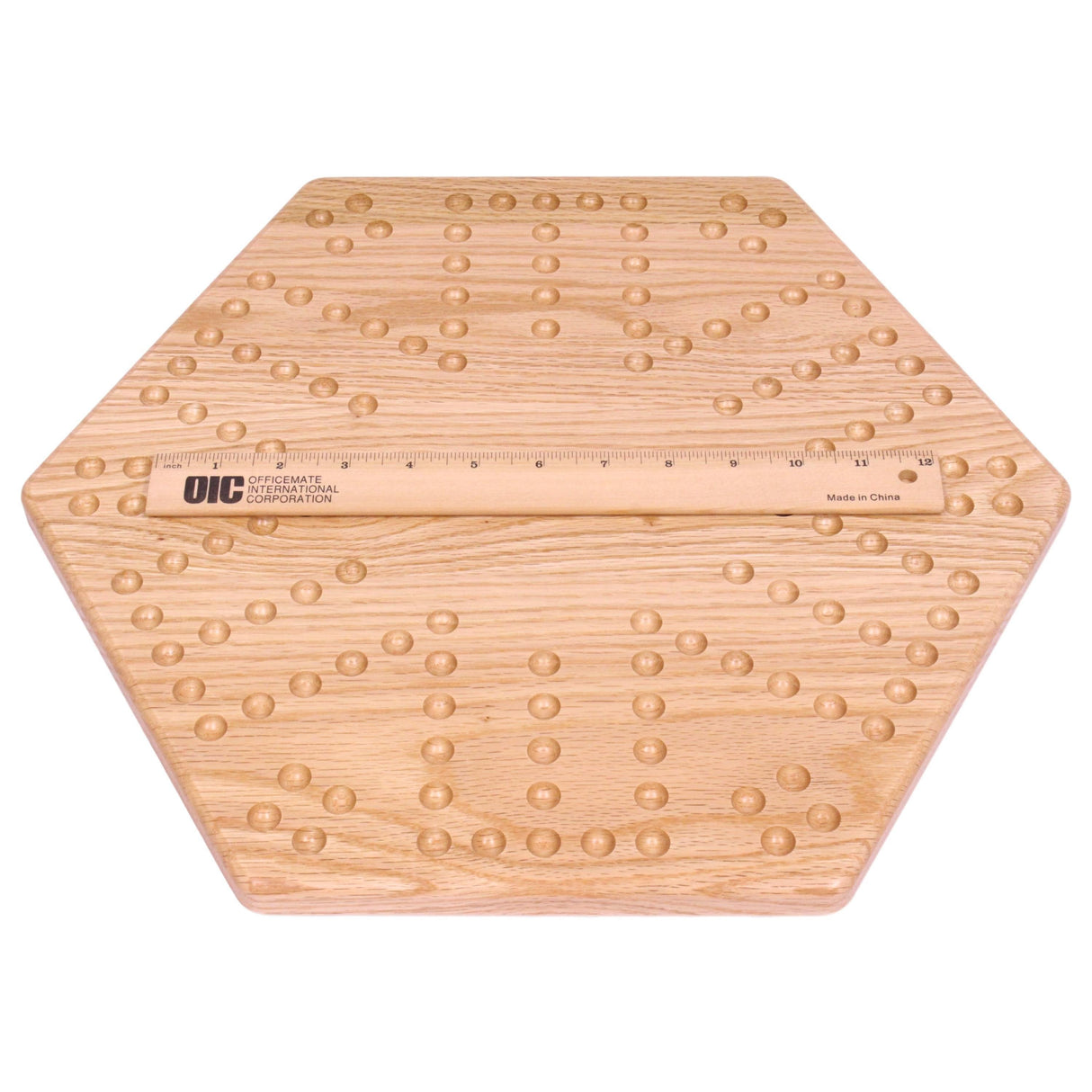 Solid Oak 16" Wide Aggravation Game Board, Unpainted Holes, Double-sided