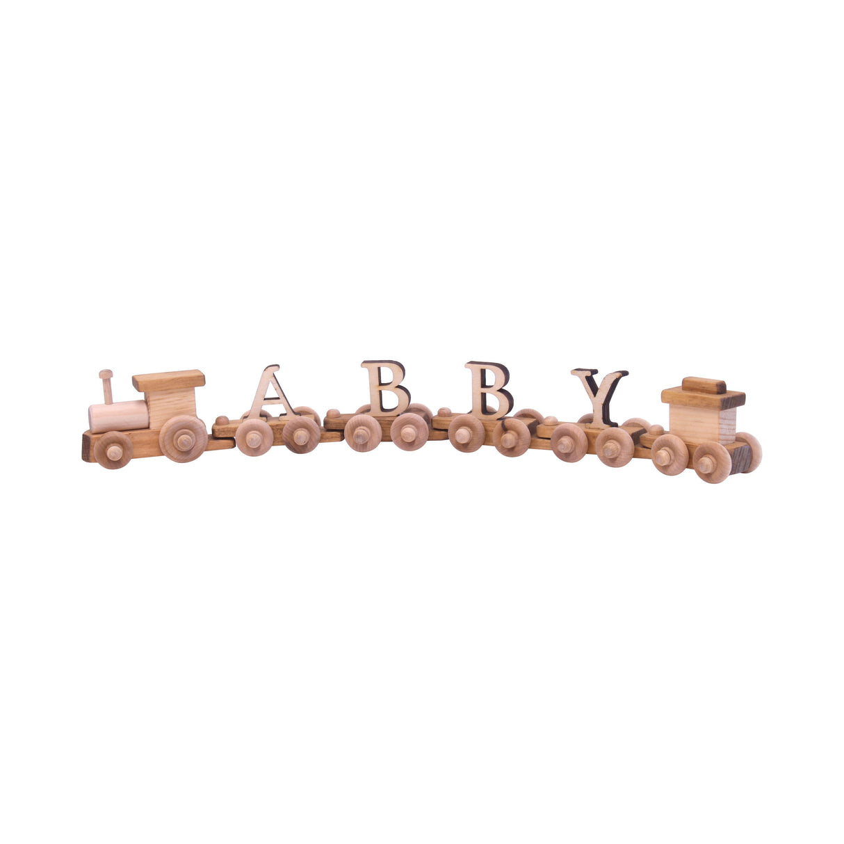AmishToyBox.com Wooden Name Train Toy, Custom ABC Letter Train, Amish-Made