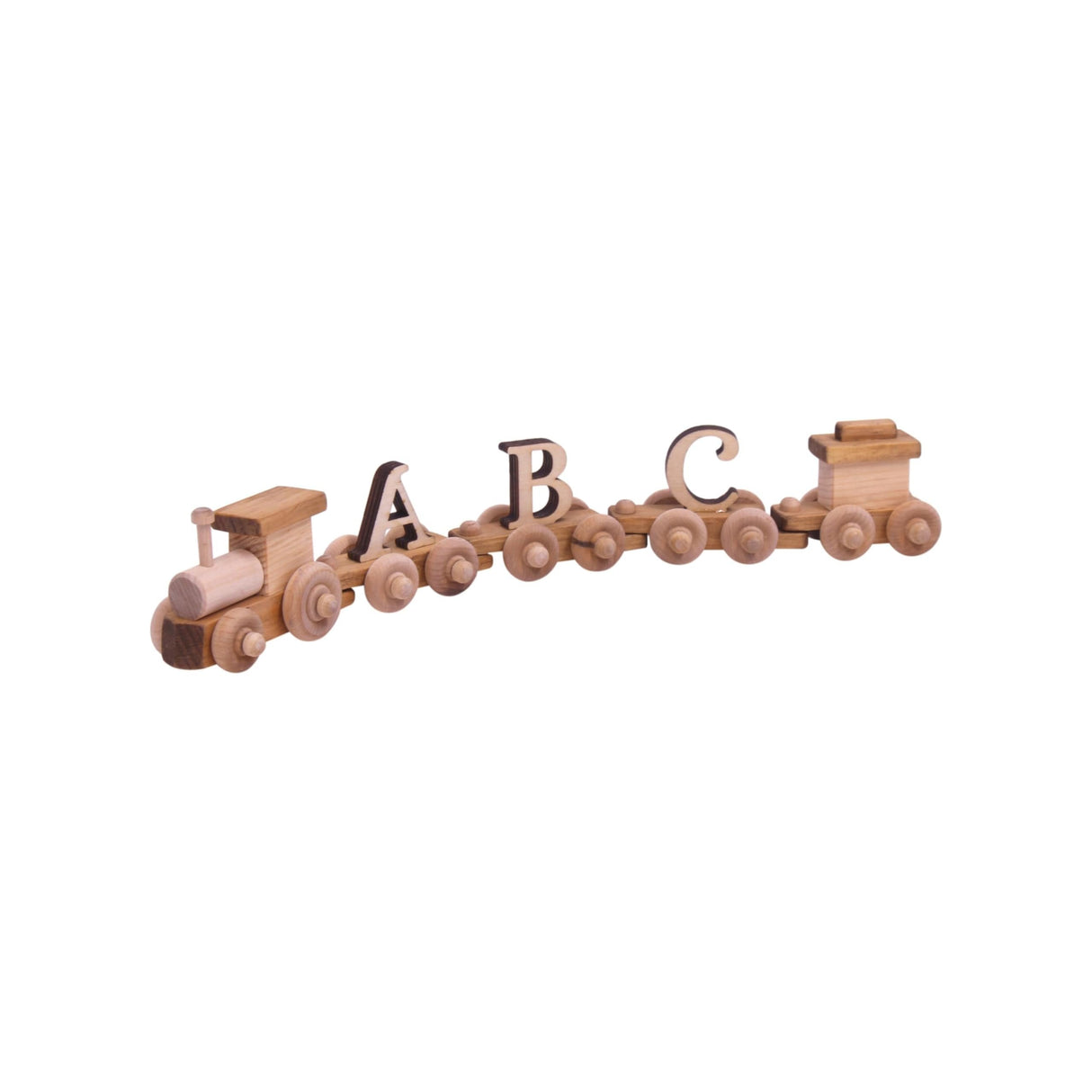 AmishToyBox.com Wooden Name Train Toy, Custom ABC Letter Train, Amish-Made