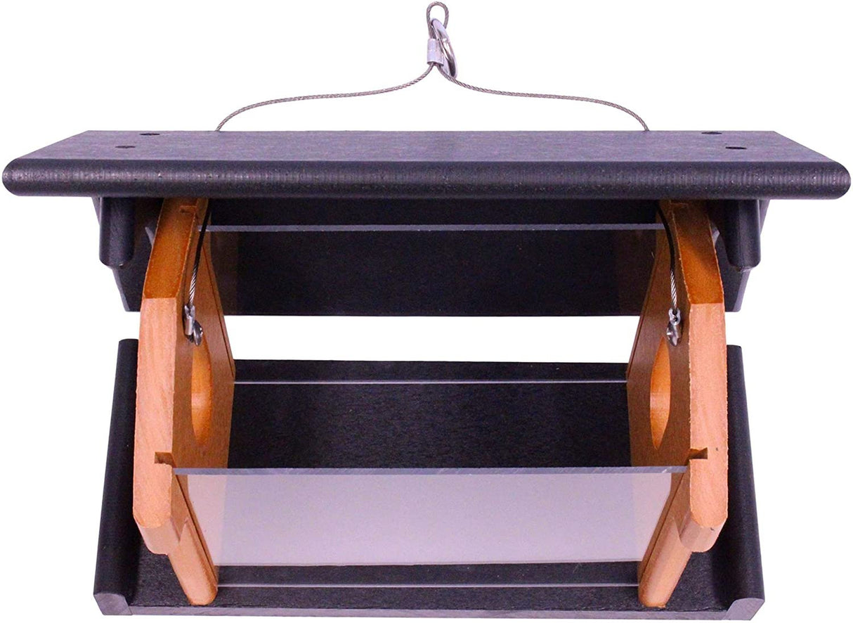 Amish-Made Bluebird Feeder, Made With Poly Lumber, For Feeding Mealworms