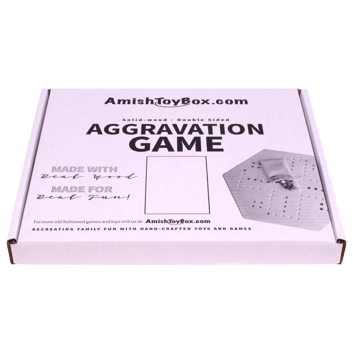 Solid Oak 16" Wide Aggravation Game Board, Unpainted Holes, Double-sided