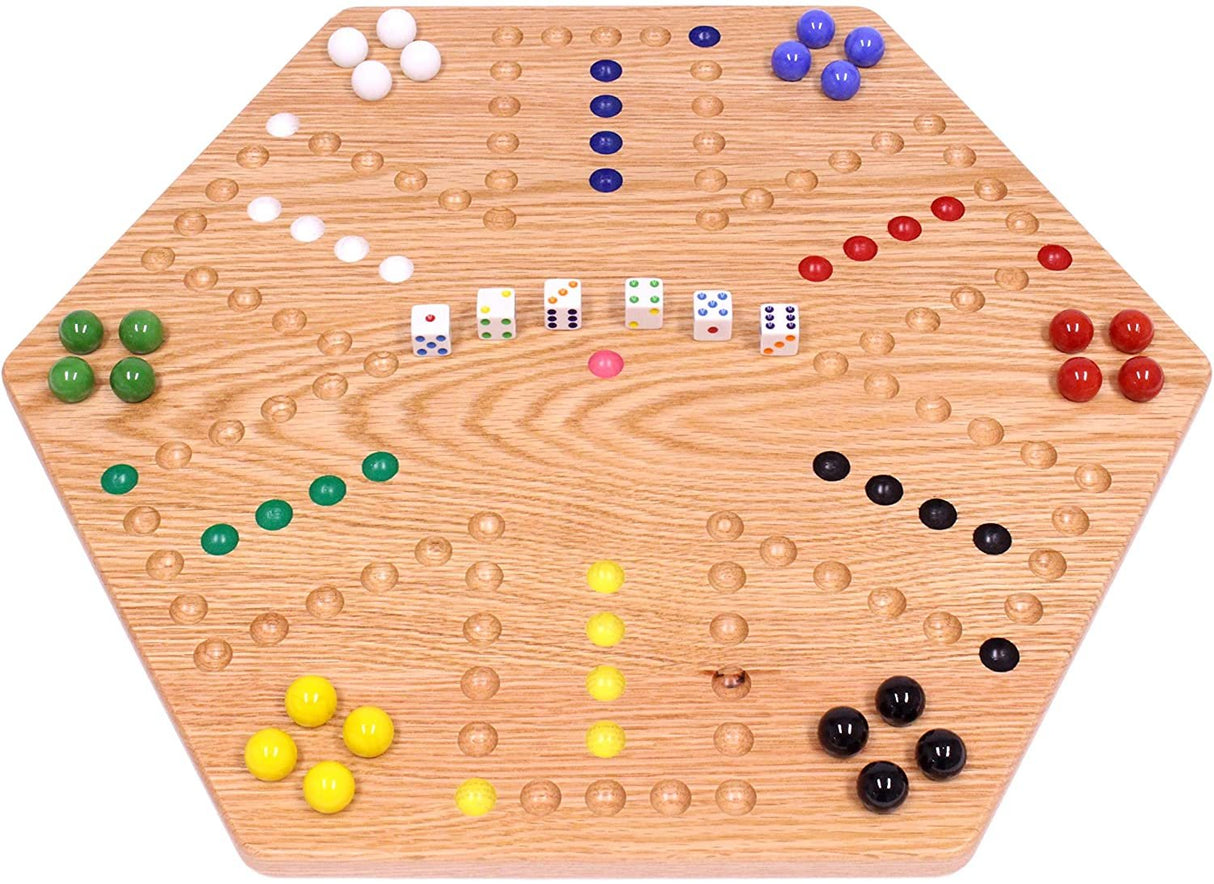 Aggravation Wahoo Marble Board Game, Double-Sided, Hand Painted