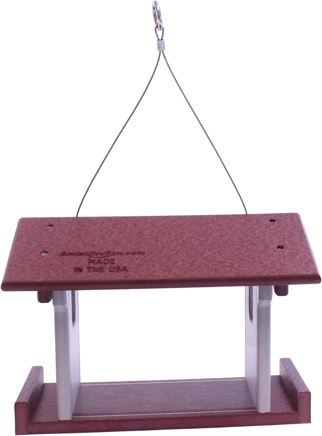 Amish-Made Bluebird Feeder, Made With Poly Lumber, For Feeding Mealworms