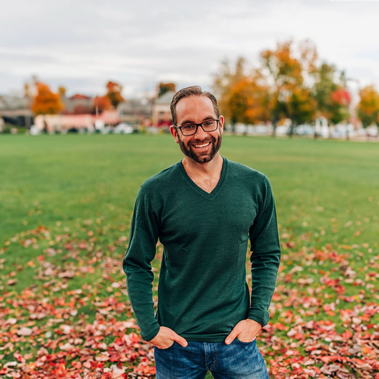 Midweight - Men's Long Sleeve V-Neck Sweater 100% Merino Wool