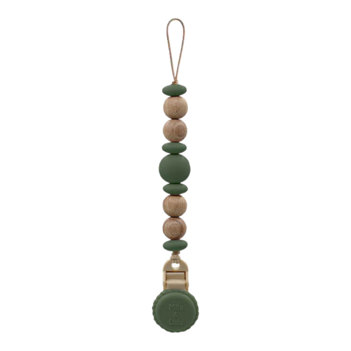 Metal-Free Beaded Silicone and Beech Wood Pacifier Clips