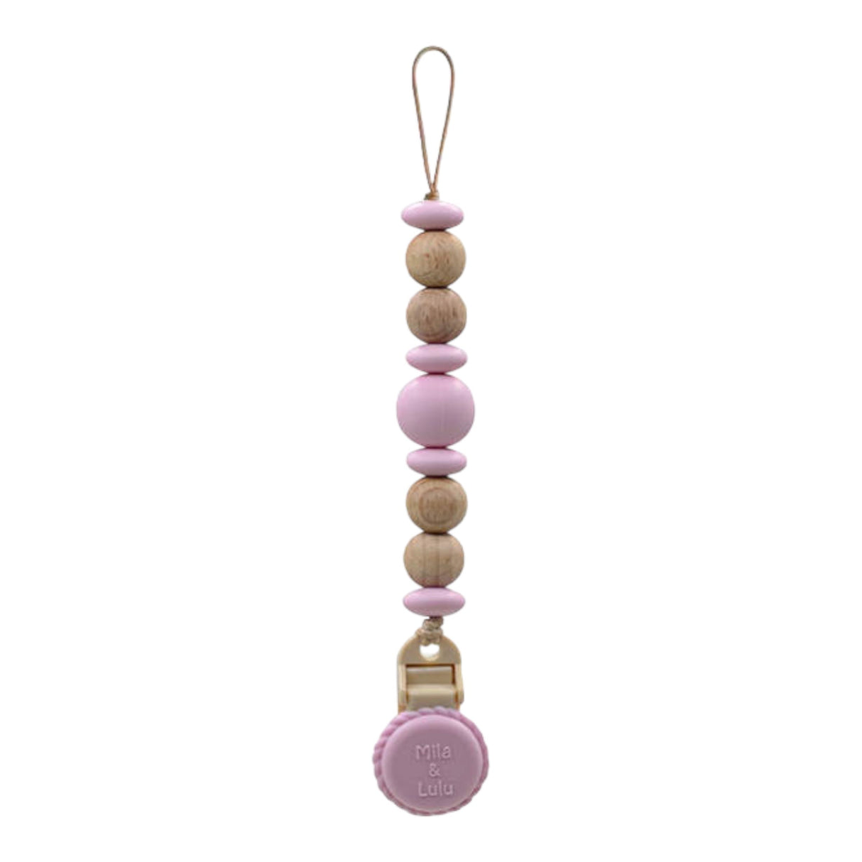 Metal-Free Beaded Silicone and Beech Wood Pacifier Clips