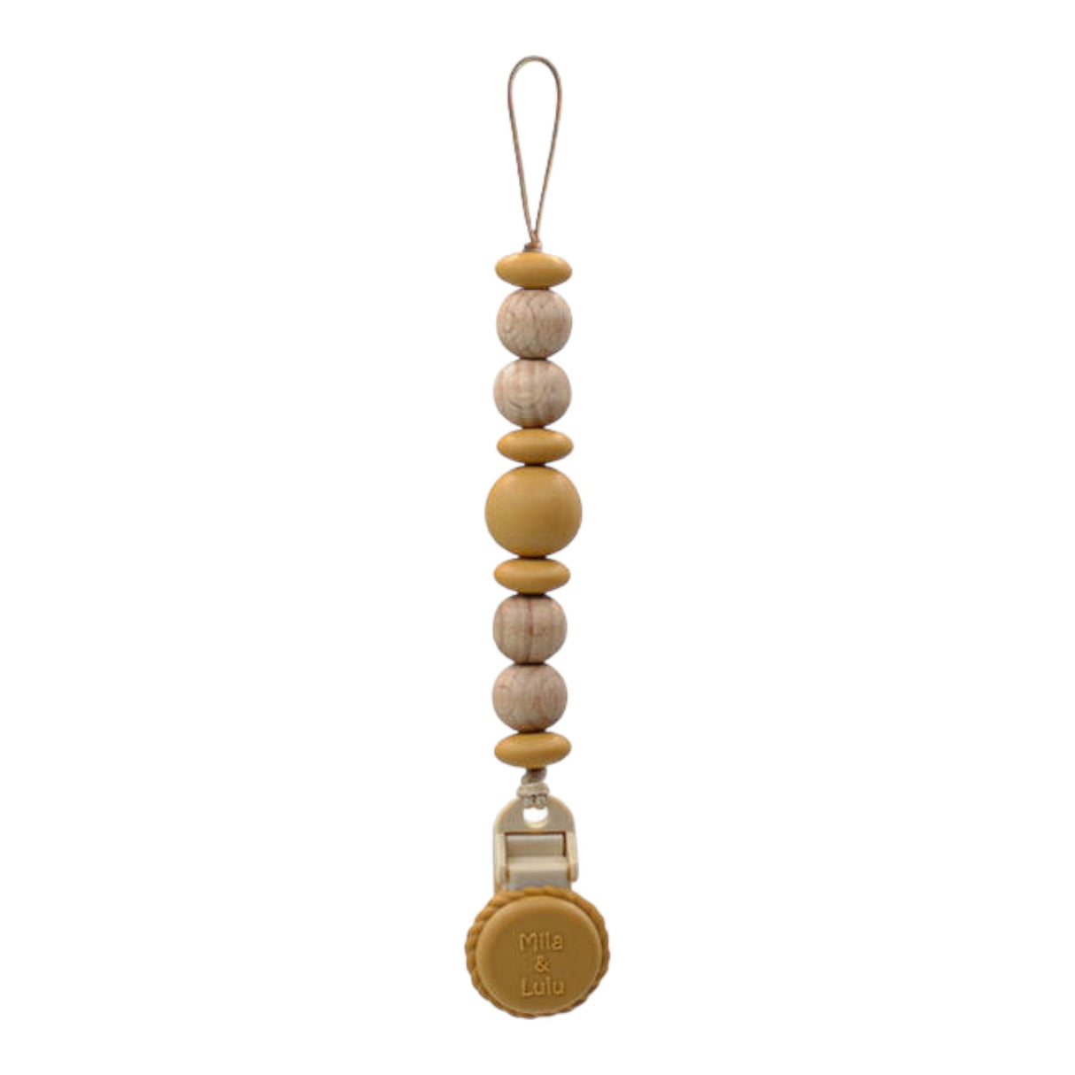 Metal-Free Beaded Silicone and Beech Wood Pacifier Clips