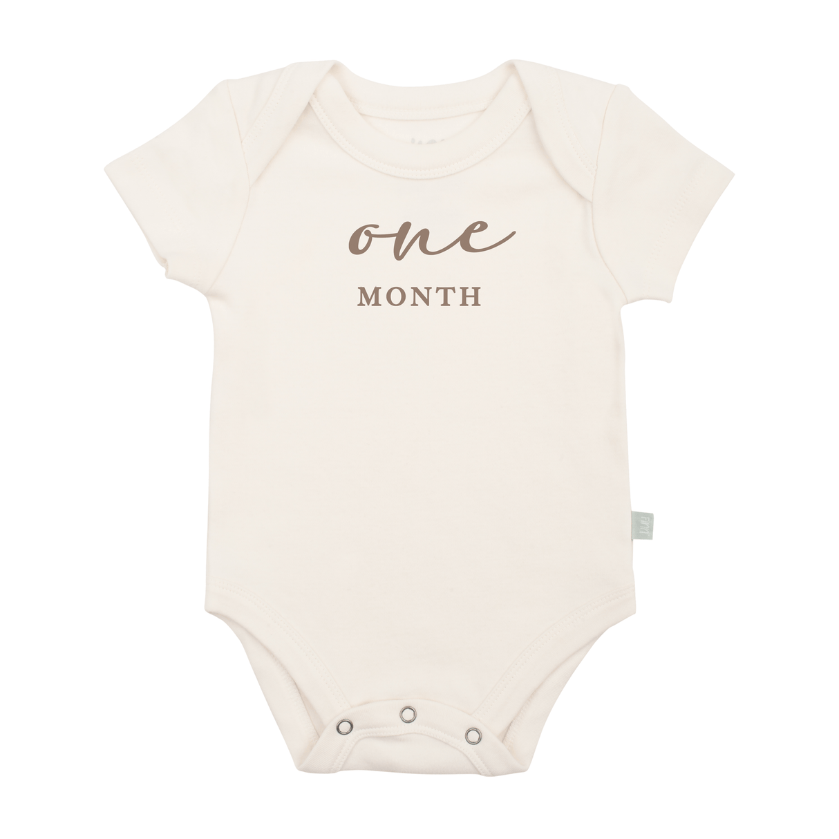graphic bodysuit | one month milestone taupe